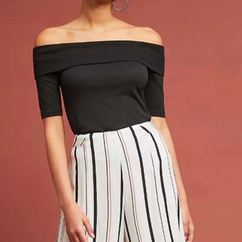 Ett:Twa By Anthropologie Sadie Off The Shoulder Top Women's XS Black